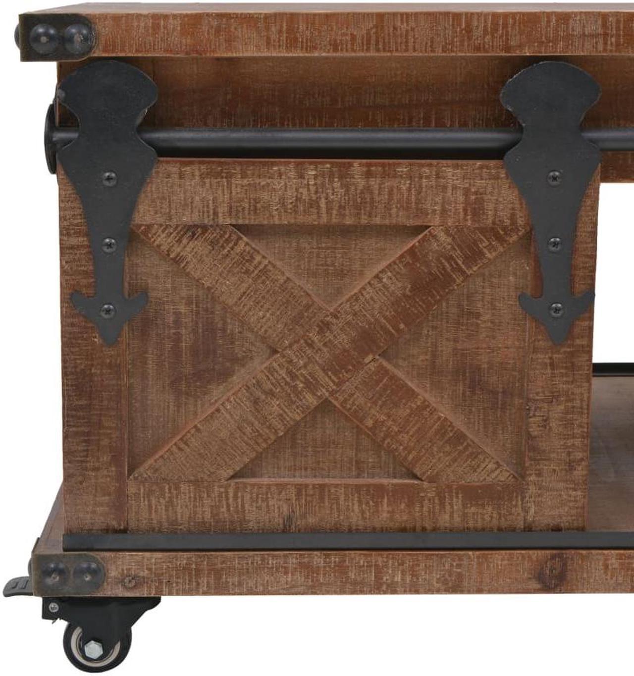 Alt view image 7 of 15 - vidaXL Coffee Table Sofa End Table Side Table Solid Wood Fir Brown 35.8 Inch