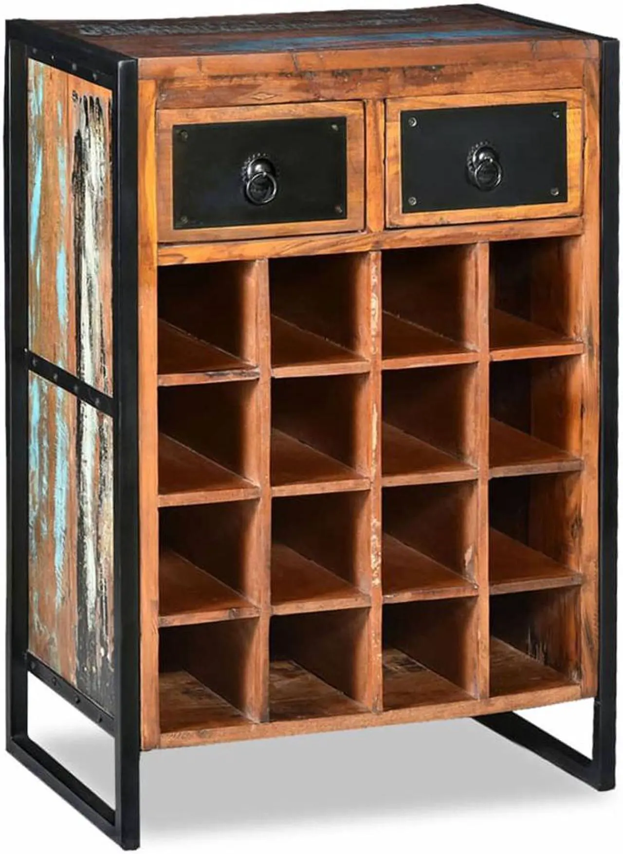 Alt view image 11 of 17 - vidaXL Wine Cabinet Bottle Holder Floor Wine Cabinet Solid Reclaimed Wood