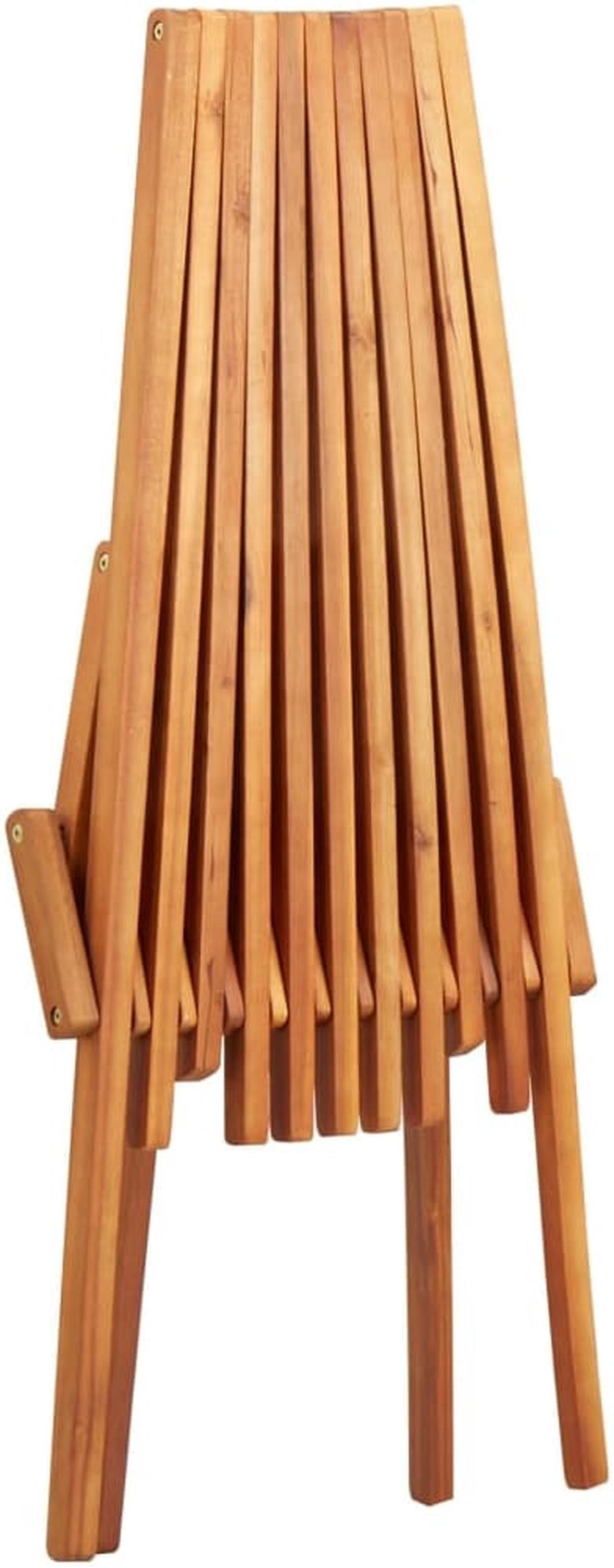Alt view image 5 of 12 - vidaXL Solid Acacia Wood Folding Patio Lounge Chair Modern Garden Deck Chair