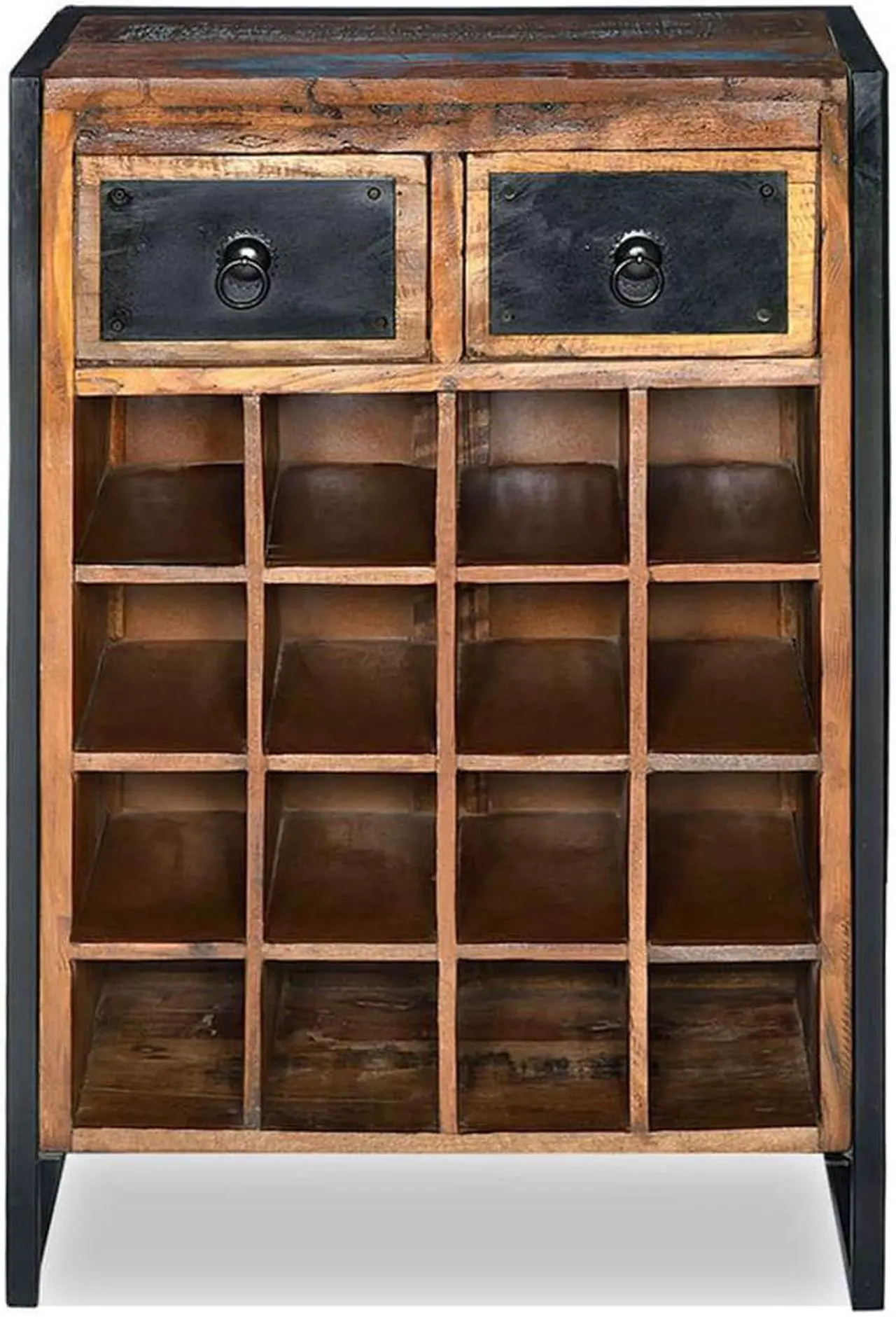 Alt view image 13 of 17 - vidaXL Wine Cabinet Bottle Holder Floor Wine Cabinet Solid Reclaimed Wood