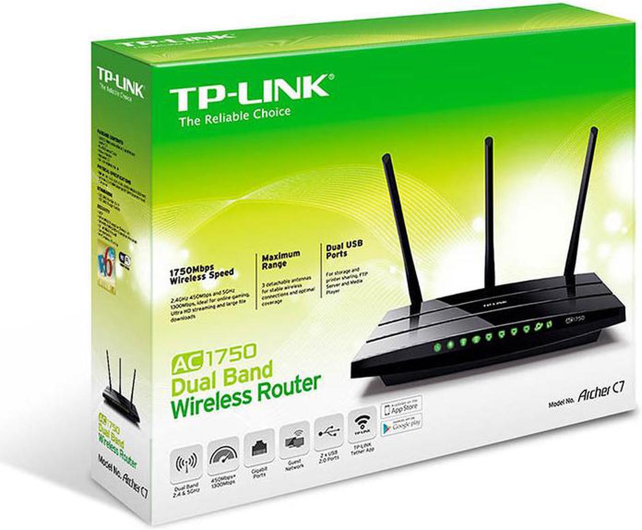 Alt view image 3 of 3 - TP-Link Archer C7 v2 AC1750 802.11ac Wireless Dual Band Gigabit Router, 2.4/5GHz