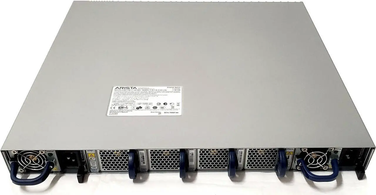 Alt view image 6 of 6 - Arista DCS-7050TX-64-R 48x RJ45 1/10GBASE-T 4x QSFP+ Switch R-F Air 2x AC PSU HSS