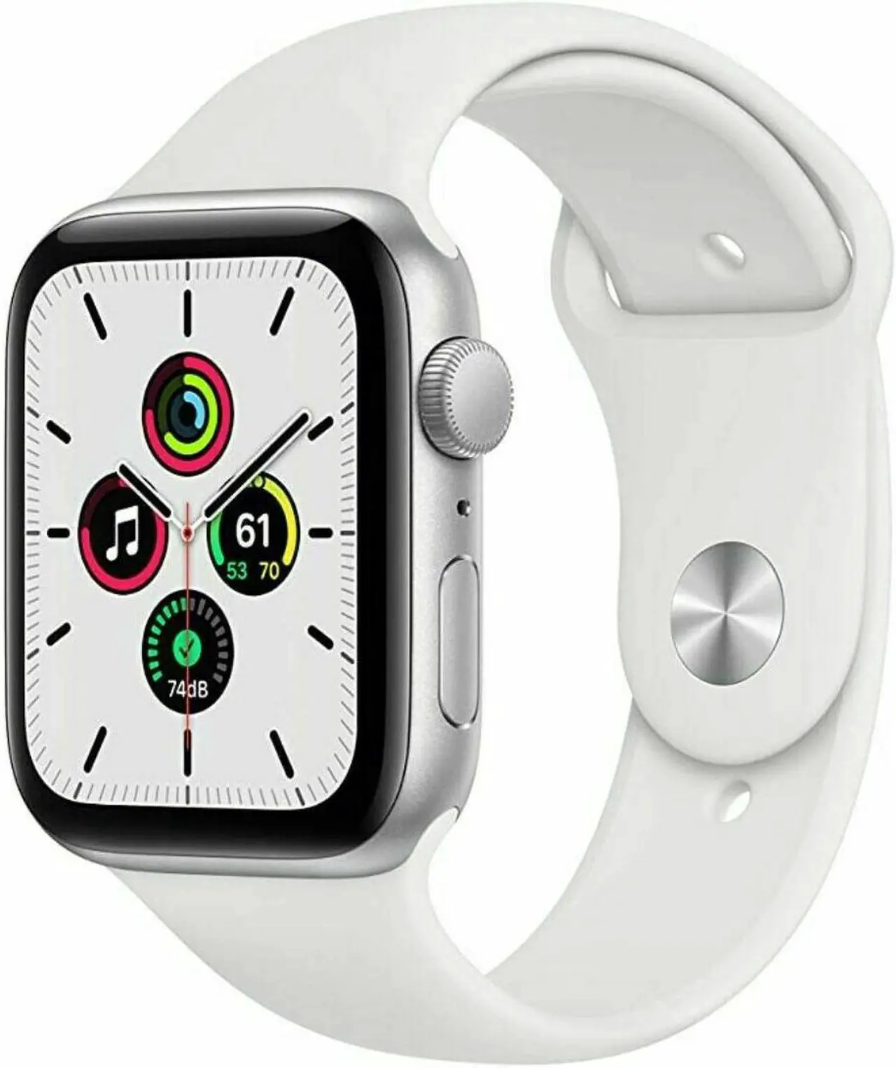 Main image of Apple Watch Series 6 44mm Silver Aluminum Case with White Sport Band GPS M00D3LL/A A2292