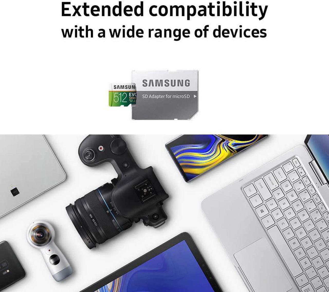 Alt view image 17 of 17 - Samsung 256GB 100MB/s (U3) MicroSDXC EVO Select Memory Card with Adapter (MB-ME256GA/AM)