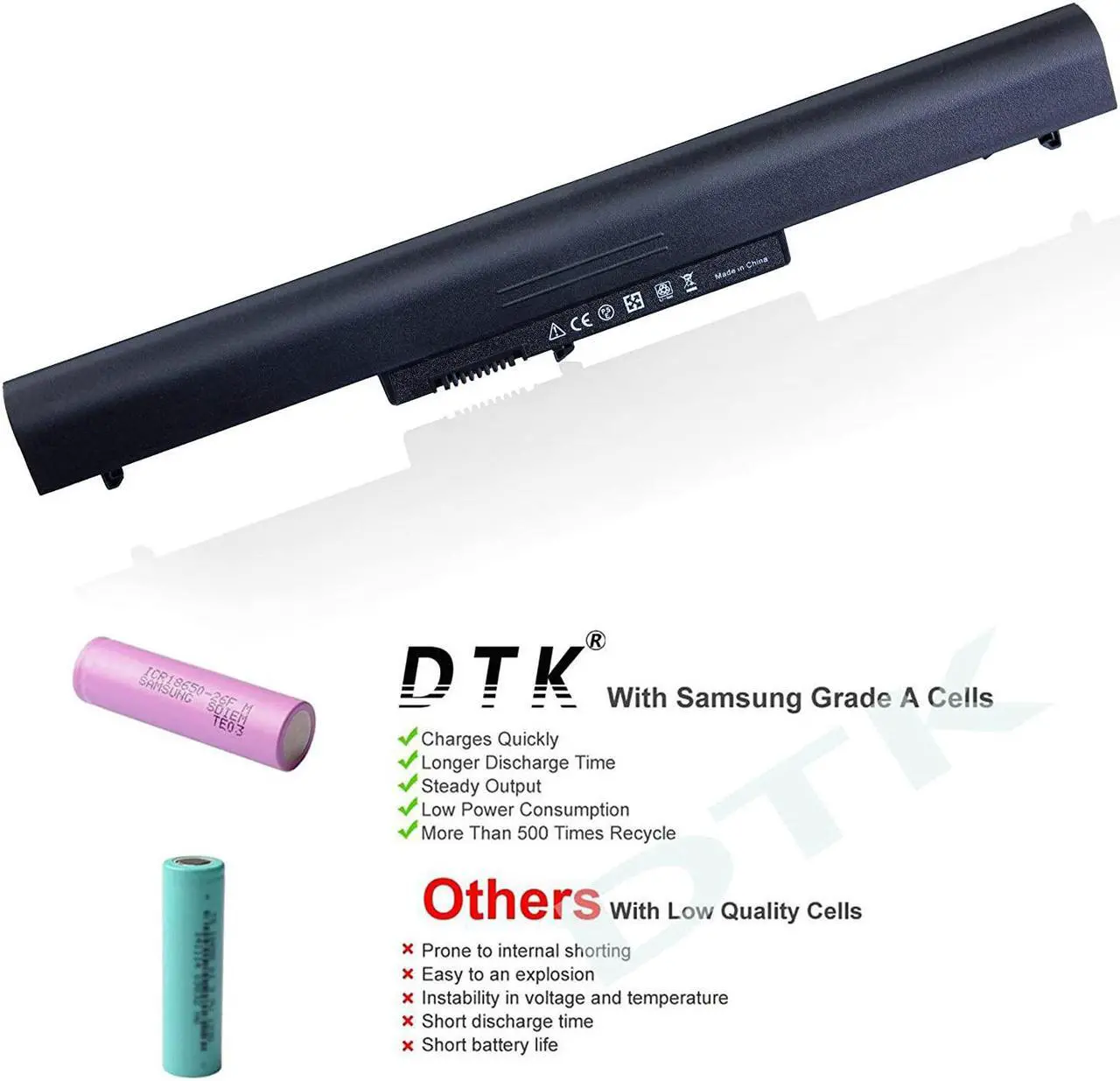 Alt view image 3 of 7 - DTK VK04 695192-001 694864-851 HSTNN-YB4D Laptop Battery Replacement for HP Pavilion Sleekbook 14-b000 15-b000 Series Pavilion Ultrabook 14-b000 Serie