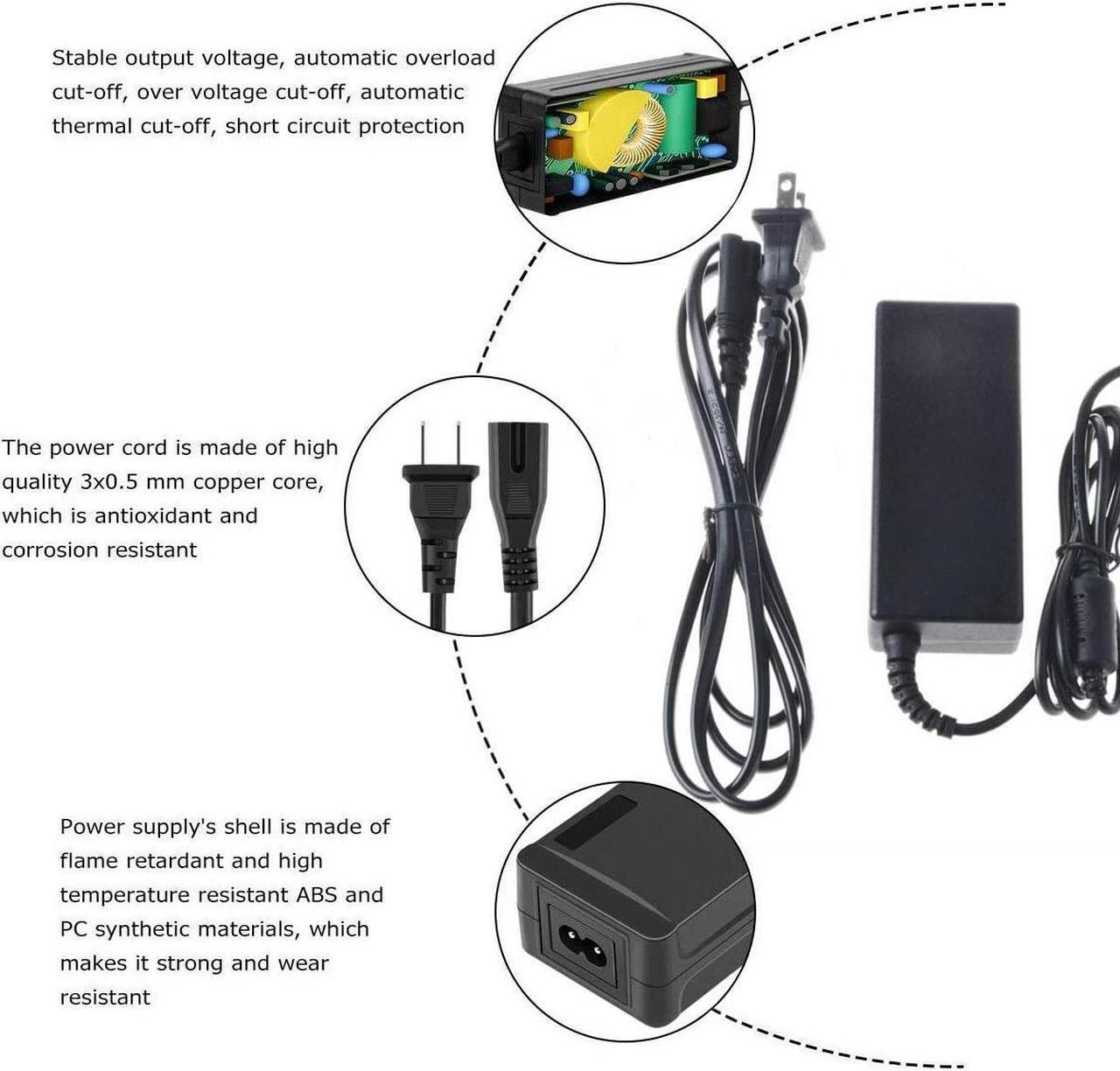 Alt view image 2 of 3 - SupplySource AC/DC Adapter for Dynex DX-SB114 DXSB114 Soundbar Sound bar Home Theater Speaker System Hall Research VSA-51 VSA-51-R VSA51 VSA51R Digital AV Room Control System Power Battery Charger