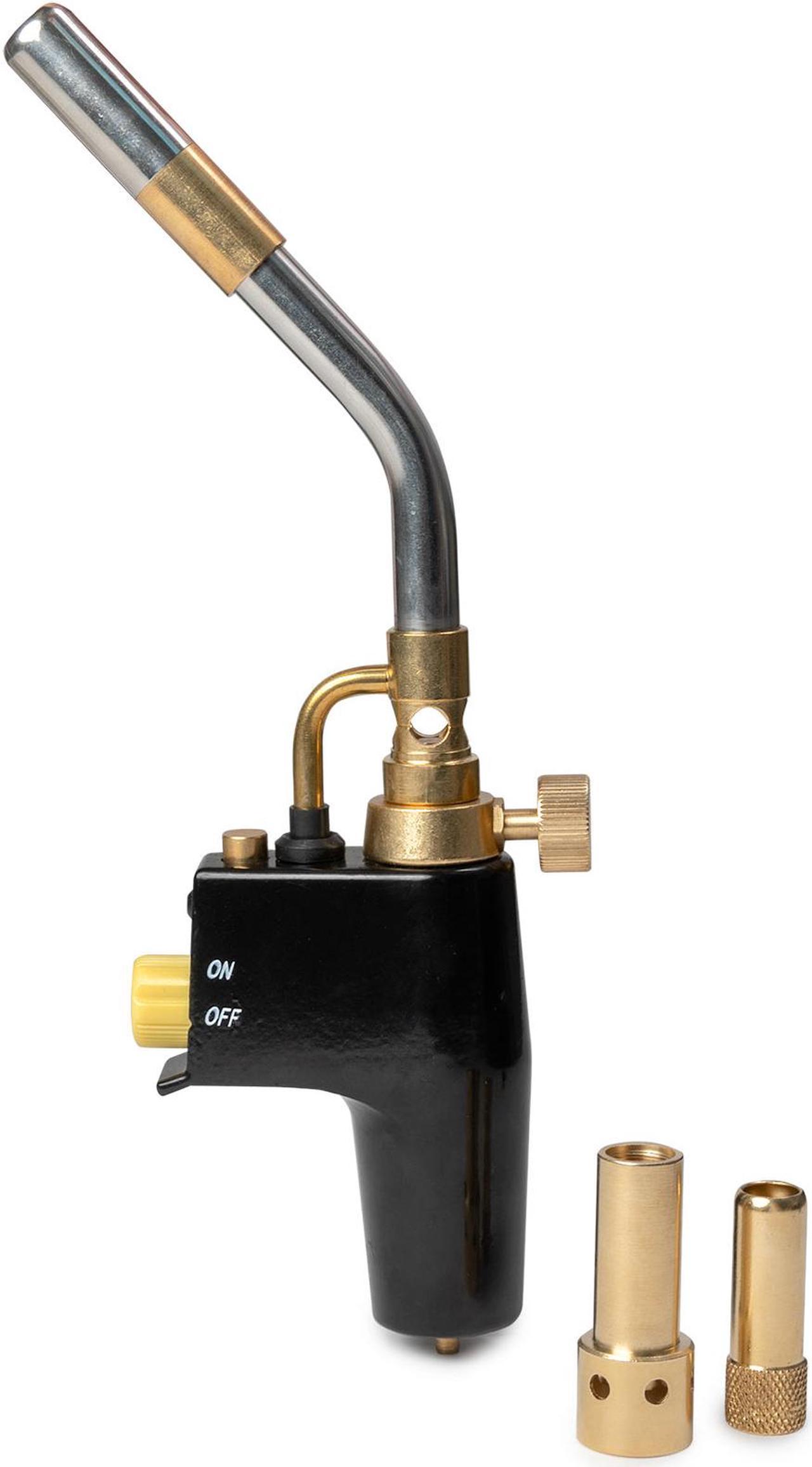 Propane & Air/MAPP Torch Kit w/ 3 Nozzles - 360 Degree Swirl Adjustable Flame Ignition Switch- Soldering, Welding, Brazing, BBQ, Plumbing and More!