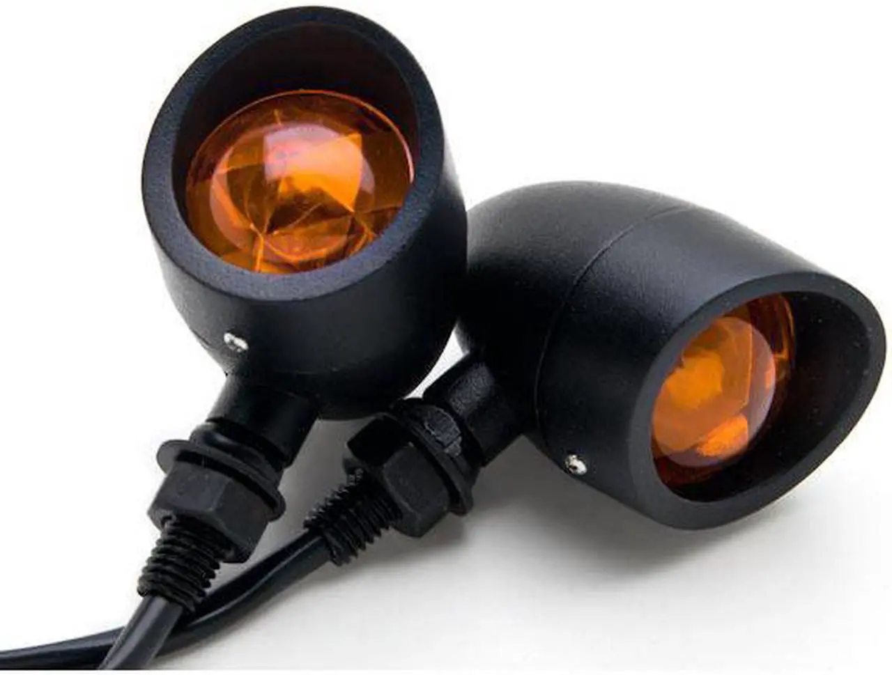 Alt view image 2 of 6 - Motorcycle 2 pcs Black Amber Turn Signals Lights Compatible with Honda VT Shadow Spirit Velorex Deluxe 600 750 1100