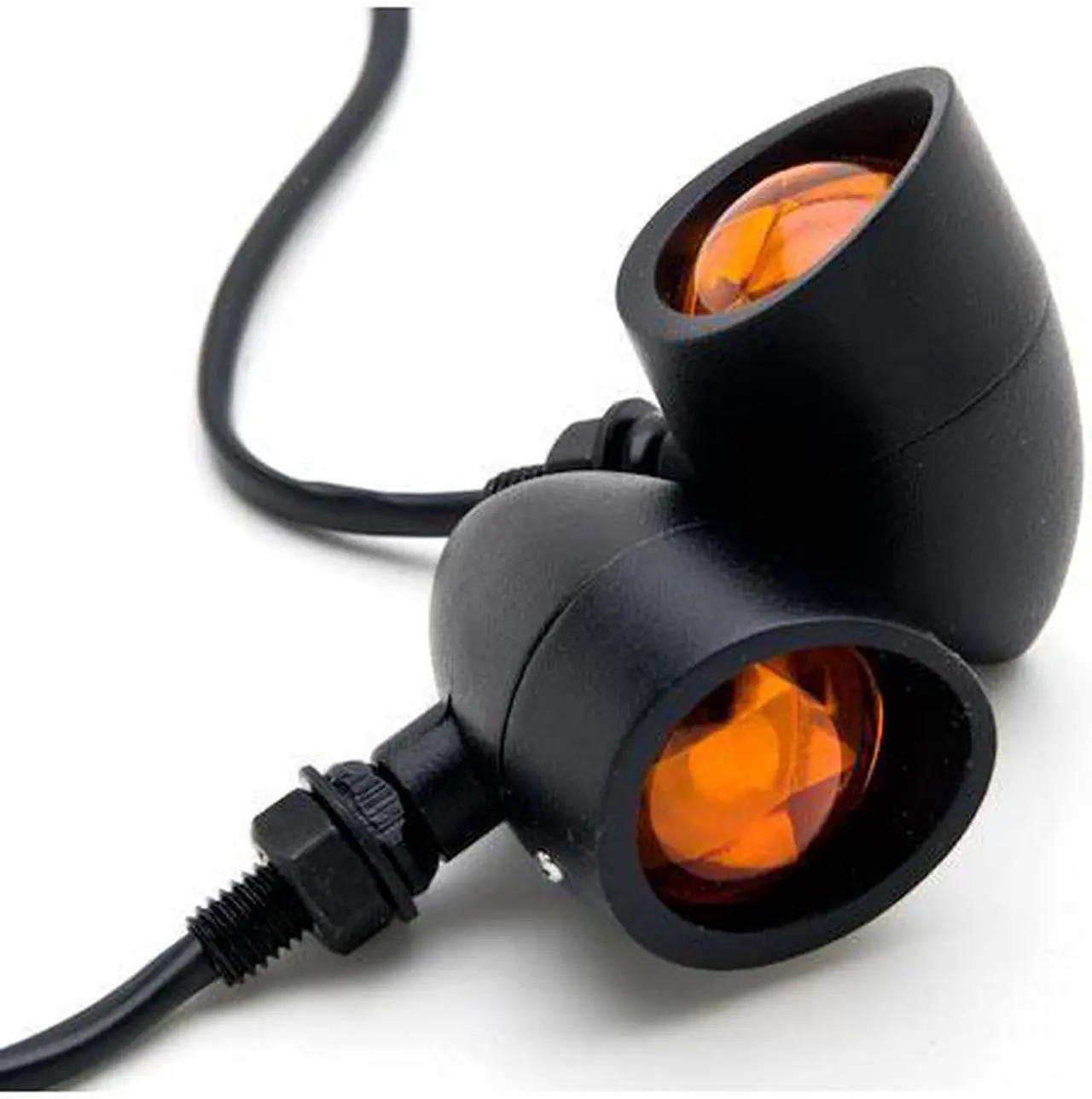 Main image of Motorcycle 2 pcs Black Amber Turn Signals Lights Compatible with Honda VT Shadow Spirit Velorex Deluxe 600 750 1100