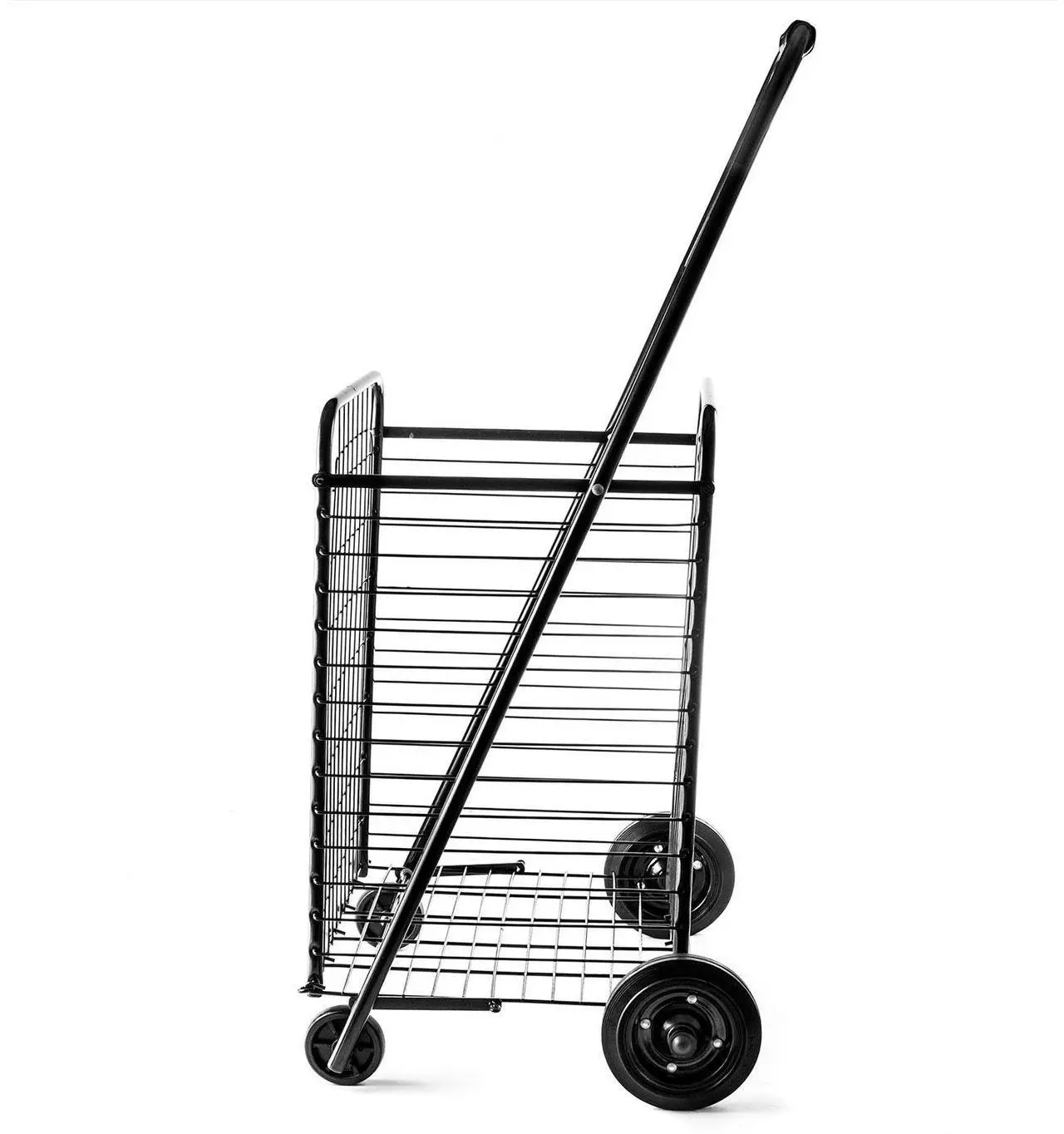 Alt view image 4 of 5 - Folding Shopping Cart Jumbo Size Basket with Wheels for Laundry Grocery Travel