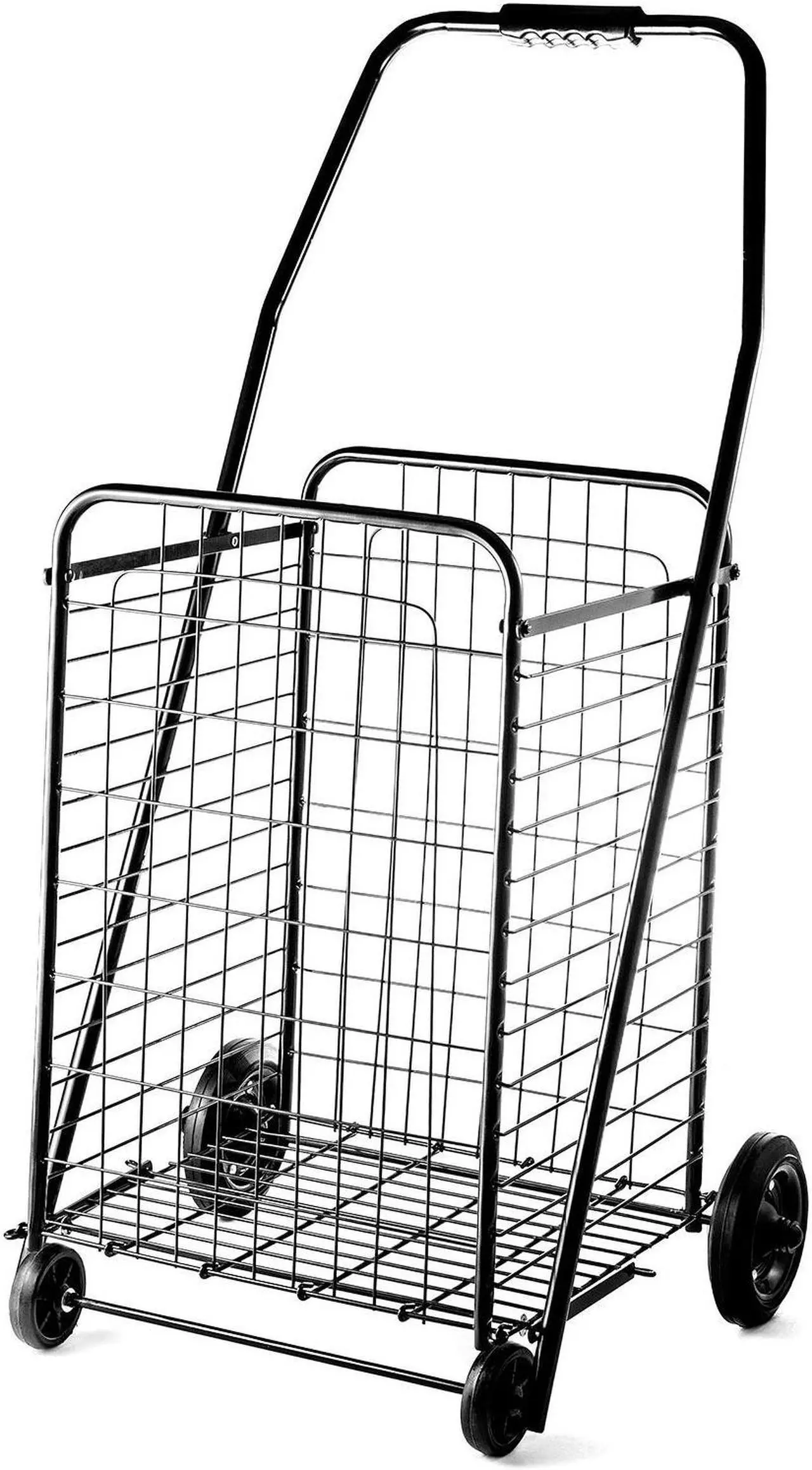 Main image of Folding Shopping Cart Jumbo Size Basket with Wheels for Laundry Grocery Travel