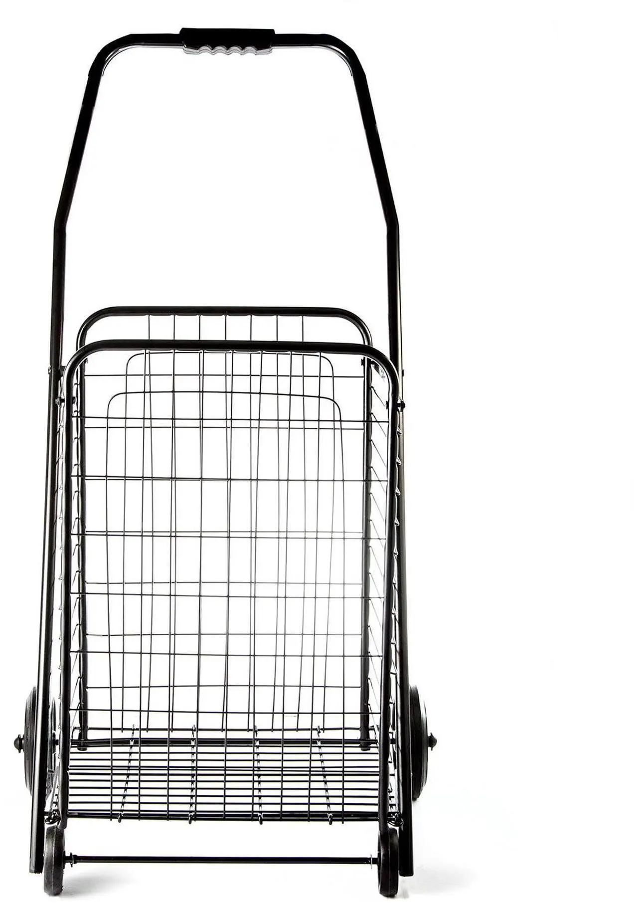 Alt view image 3 of 5 - Folding Shopping Cart Jumbo Size Basket with Wheels for Laundry Grocery Travel