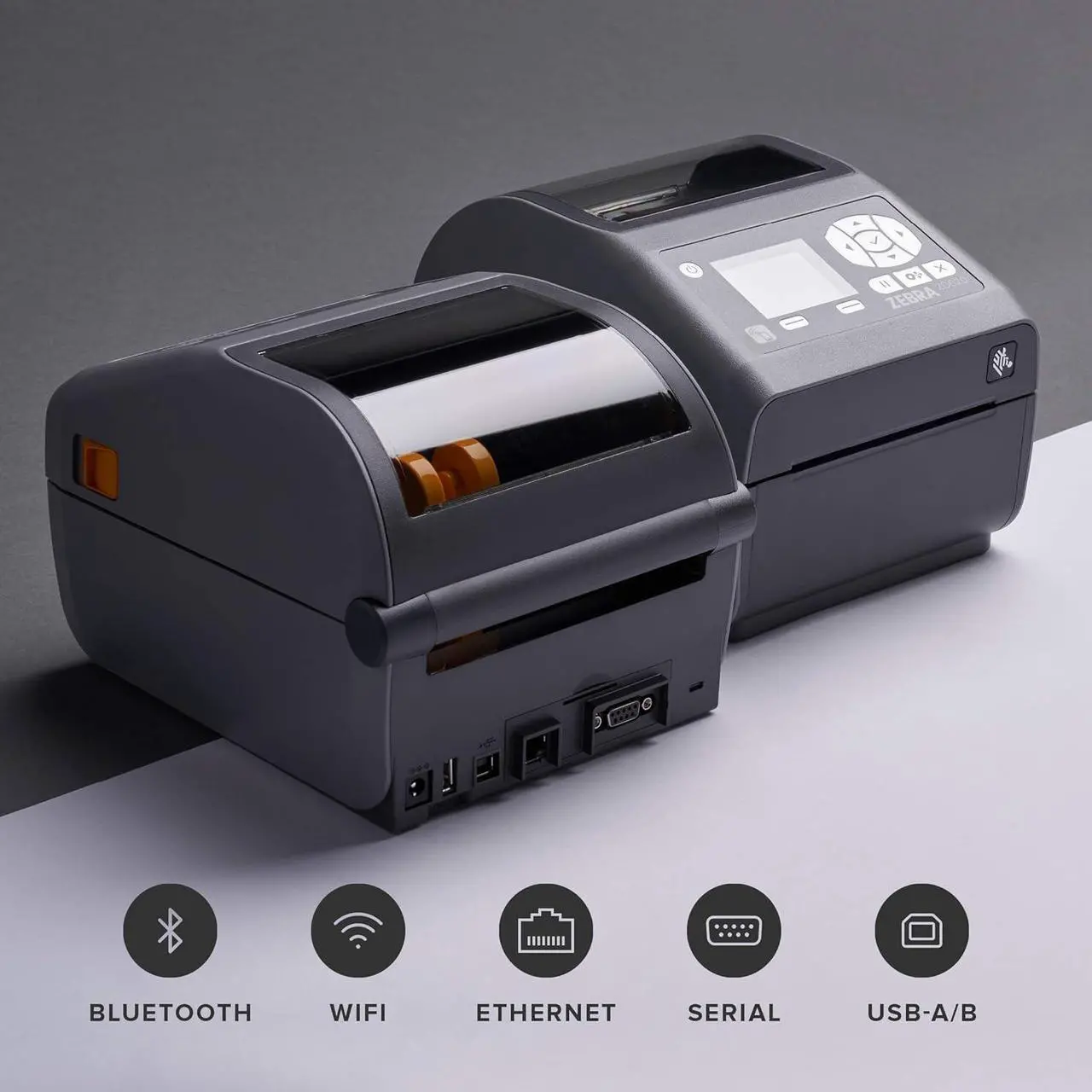Alt view image 2 of 7 - Ze bra ZD620d Direct Thermal Desktop Printer with LCD Screen 203 dpi Print Width 4 in WiFi Bluetooth USB Serial Ethernet ZD62142-D01L01EZ
