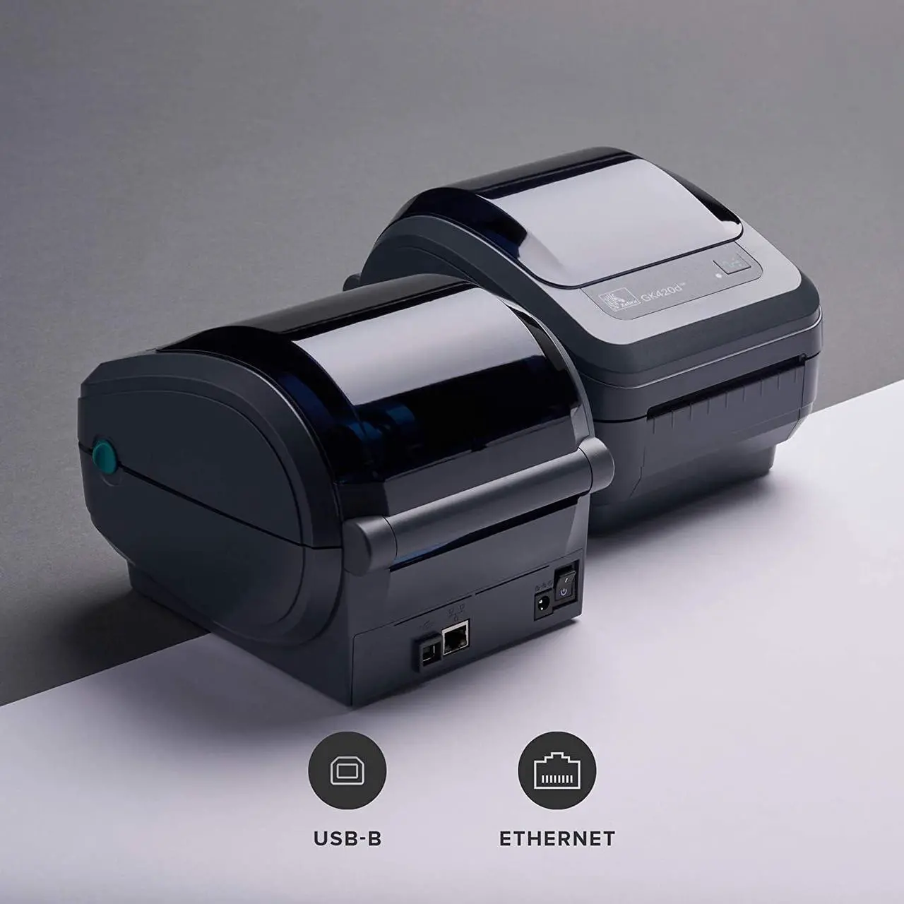 Alt view image 4 of 7 - Ze bra GK420D Direct Thermal Only Desktop Printer - Serial, USB, Ethernet, Bluetooth Connectivity, 203 dpi, 8 IPS, 4.09" Max Print Width, Monochrome Bar code Label - GK42-202210-000, ANSIPPF