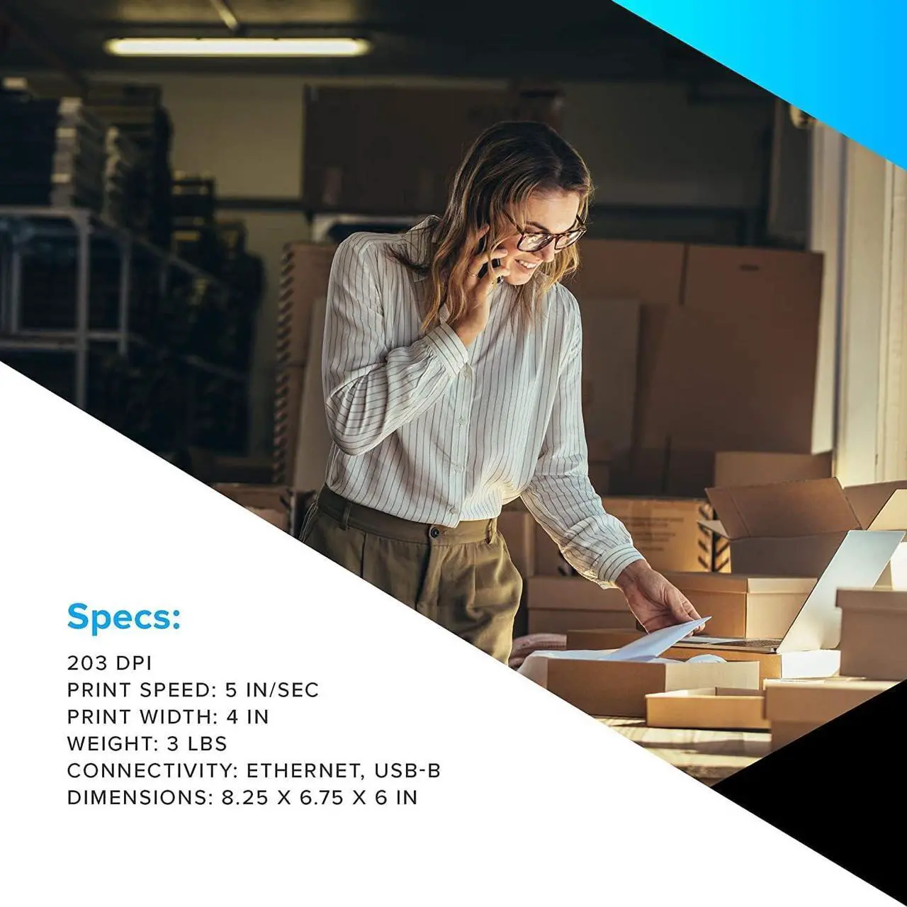 Alt view image 6 of 7 - Ze bra GK420D Direct Thermal Only Desktop Printer - Serial, USB, Ethernet, Bluetooth Connectivity, 203 dpi, 8 IPS, 4.09" Max Print Width, Monochrome Bar code Label - GK42-202210-000, ANSIPPF