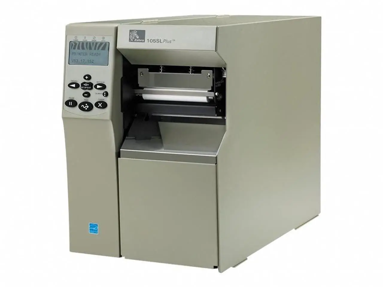 Main image of Ze bra Technologies 102-809-00000 Series 105SLPlus TT Tabletop Printer, 203 dpi Resolution, Serial/Parallel/USB 2.0/Internal Ze bra Net Print Server, 16 MB SDRAM with ZPL II/XML, 240 VAC