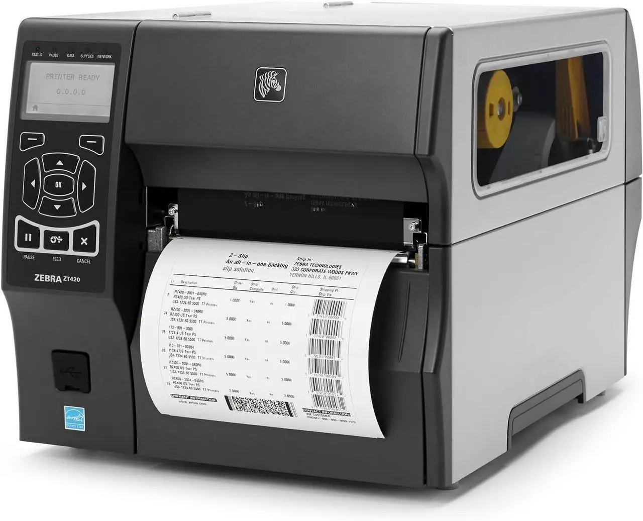 Main image of Ze bra ZT42063-T010000Z ZT420 Industrial Thermal Transfer Table Top Printer, 300 DPI, Monochrome, With 10/100 Ethernet, Bluetooth 2.1, USB Host