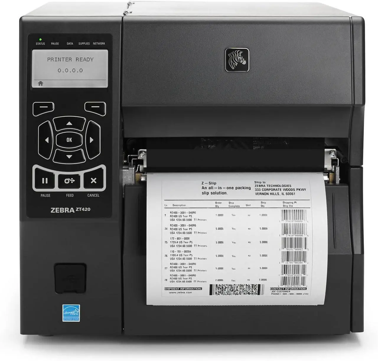 Alt view image 2 of 2 - Ze bra ZT42063-T010000Z ZT420 Industrial Thermal Transfer Table Top Printer, 300 DPI, Monochrome, With 10/100 Ethernet, Bluetooth 2.1, USB Host