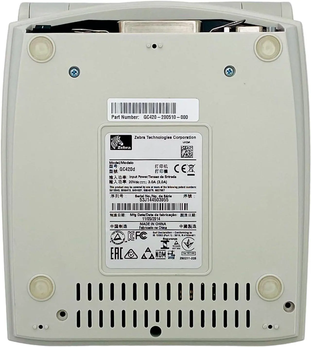 Alt view image 4 of 7 - Genuine Ze bra GC420d Direct Thermal Label Printer GC420-200510-000 USB Serial Parallel, Bundle with AC Adapter