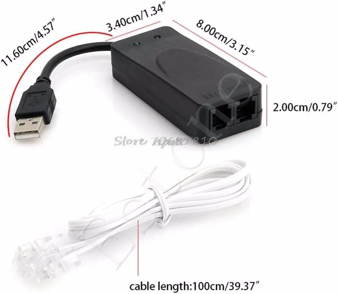 Alt view image 5 of 5 - 2 Dual RJ11 Ports USB 56K External Dial Up Voice Fax Data Modem For Windows 7 8 Z09 Drop ship