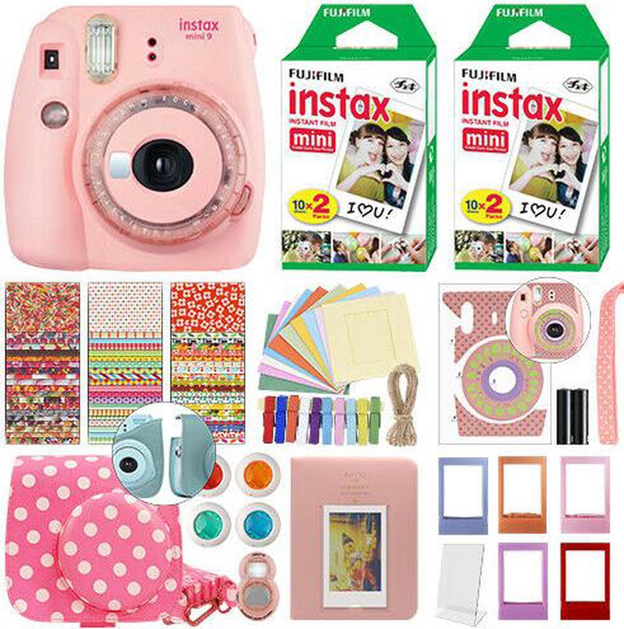 Main image of Fujifilm Instax Mini 9 Instant Film Camera Clear Pink + 40 Film Deluxe Bundle