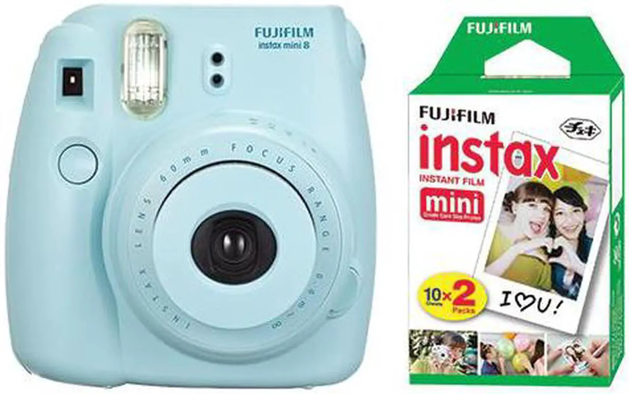 Main image of Fuji Instax Mini 8 Fujifilm Instant Film Camera Blue + 20 Sheets Instant Film