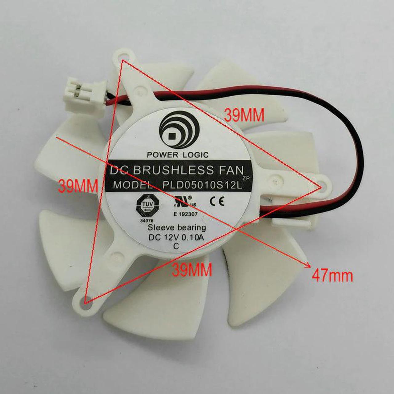 Main image of Diameter 45mm PLD05010S12L 0.1A 2pin Vedio Card VGA Cooler Fan For nVIDIA Geforce GT220 GTS210 210 TC512D3 Cooling FAN HZDO