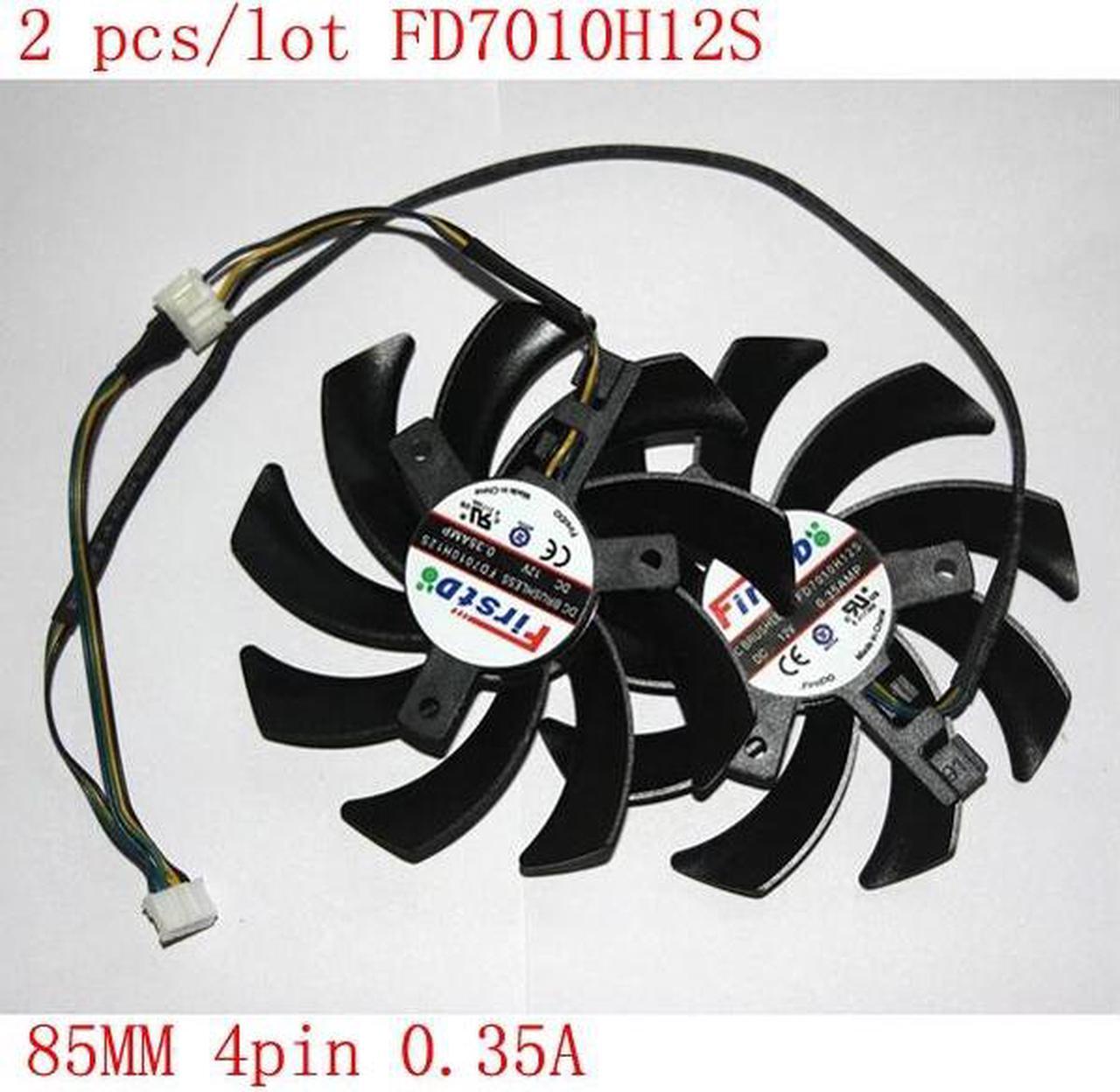 Alt view image 6 of 6 - 2Pcs/lot FD7010H12S DC 12V 0.35AMP 4Pin 85MM VGA Card Fan for Sapphire HD7870 HD7950 HD7970 HD7790 graphics card cooling