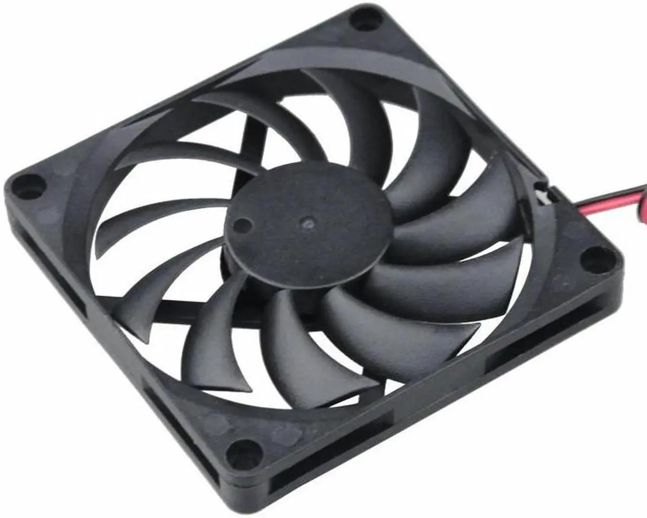 Alt view image 5 of 6 - 2 Pieces DC 24V Two Wires 2Pin 8cm 80x80x10mm Brushless DC Cooling Fan 80mm x 10mm 8010 Motor PC Computer CPU Cooler