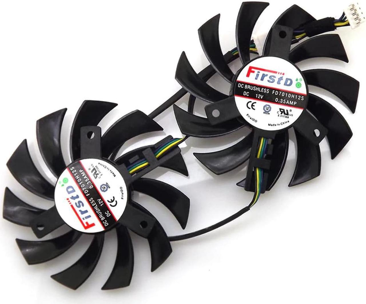 Alt view image 3 of 6 - 2pcs/lot FD7010H12S 75mm For Sapphire HD6930 HD7850 HD6950 R9 270 R7 260X Graphics Card Cooling Fan 4Pin