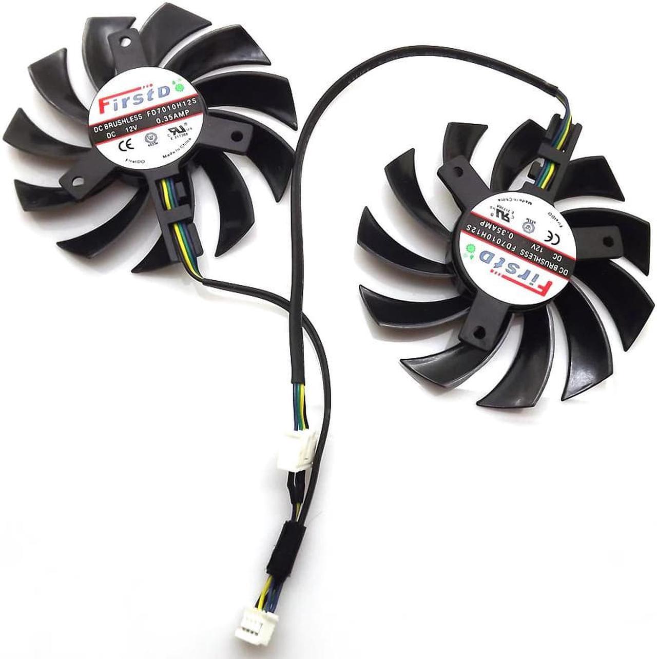 Alt view image 4 of 6 - 2pcs/lot FD7010H12S 75mm For Sapphire HD6930 HD7850 HD6950 R9 270 R7 260X Graphics Card Cooling Fan 4Pin