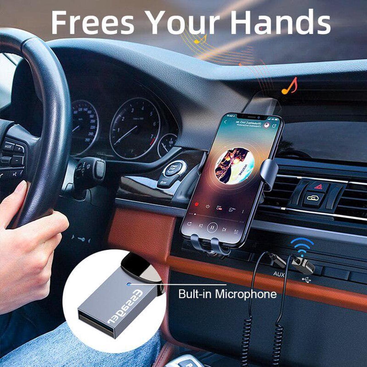 Alt view image 2 of 6 - Essager Bluetooth Aux Adapter Dongle USB To 3.5mm Jack Car Audio Aux Bluetooth 5.0 Handsfree Kit For Car Receiver BT transmitter