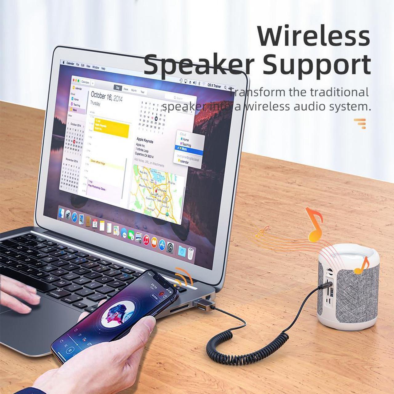 Alt view image 5 of 6 - Essager Bluetooth Aux Adapter Dongle USB To 3.5mm Jack Car Audio Aux Bluetooth 5.0 Handsfree Kit For Car Receiver BT transmitter
