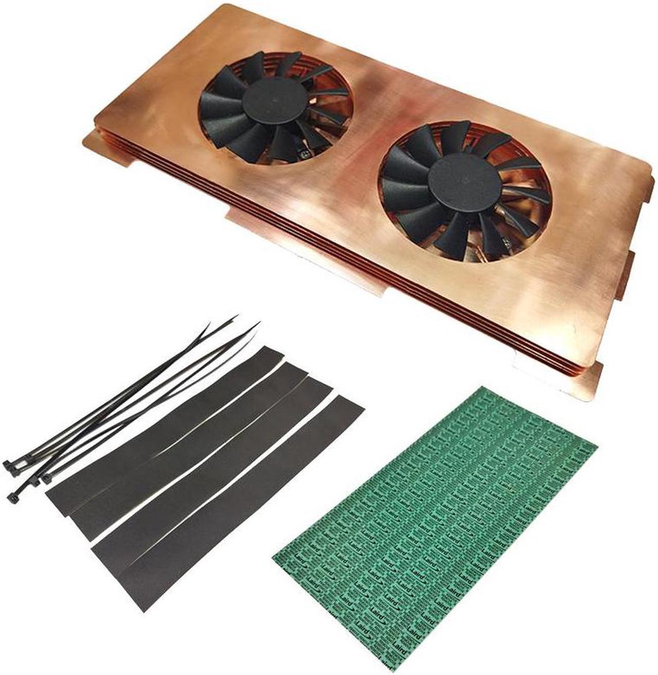 Pure Copper GPU Backplane Radiator For RTX 3090 3080 3070 Graphics Card Backplate Memory VRAM Heatsink Auxiliary Cooling Fan