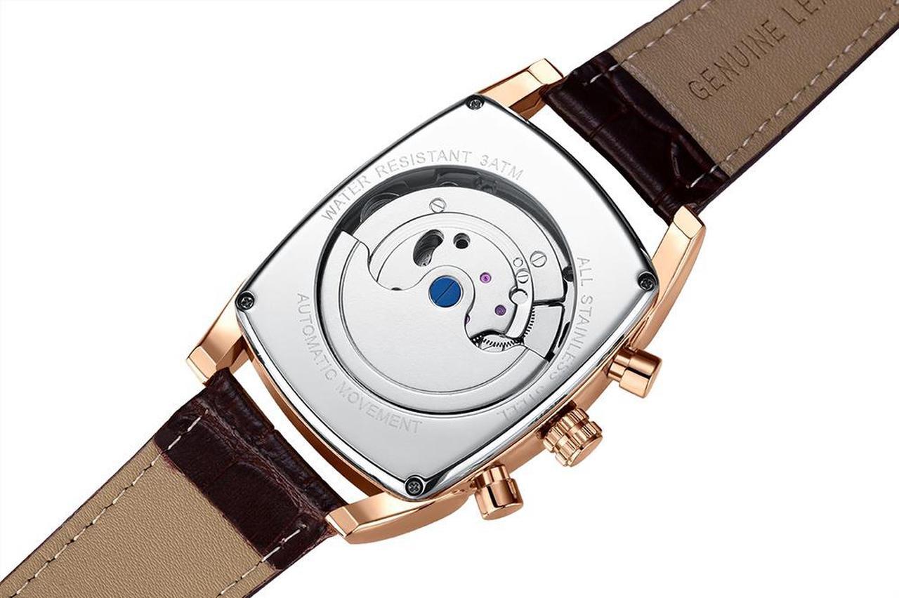 Alt view image 2 of 5 - Women Automatic Mechanical Wrist Watches Leather Moon Phrase Luminous Hands Self-Wind Watch
