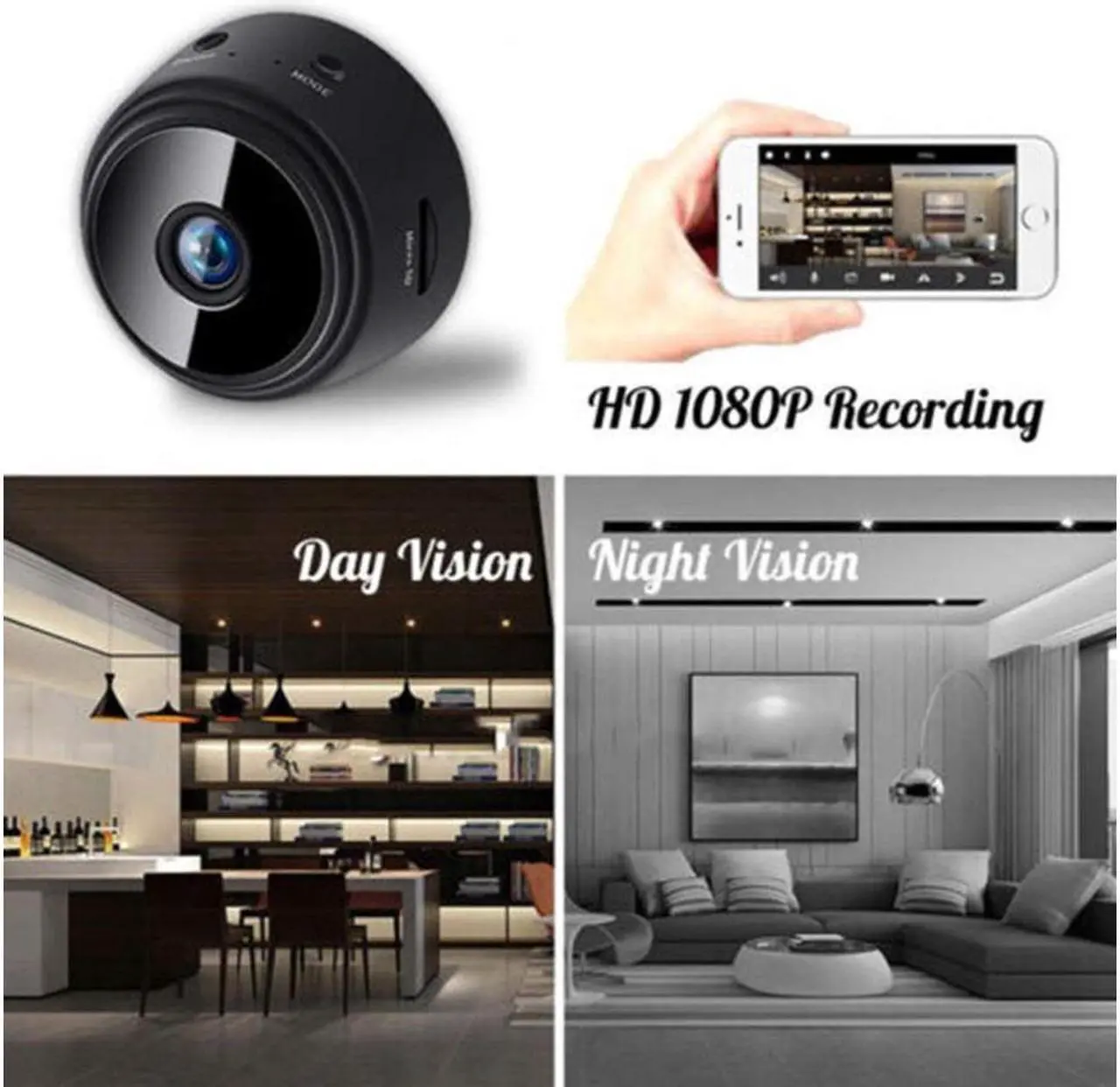 Alt view image 6 of 6 - Spy Camera Wireless Hidden WiFi Mini Camera HD 1080P Portable Home Security Cameras Covert Nanny Cam Small Indoor Outdoor Video Recorder Motion Activated Night Vision