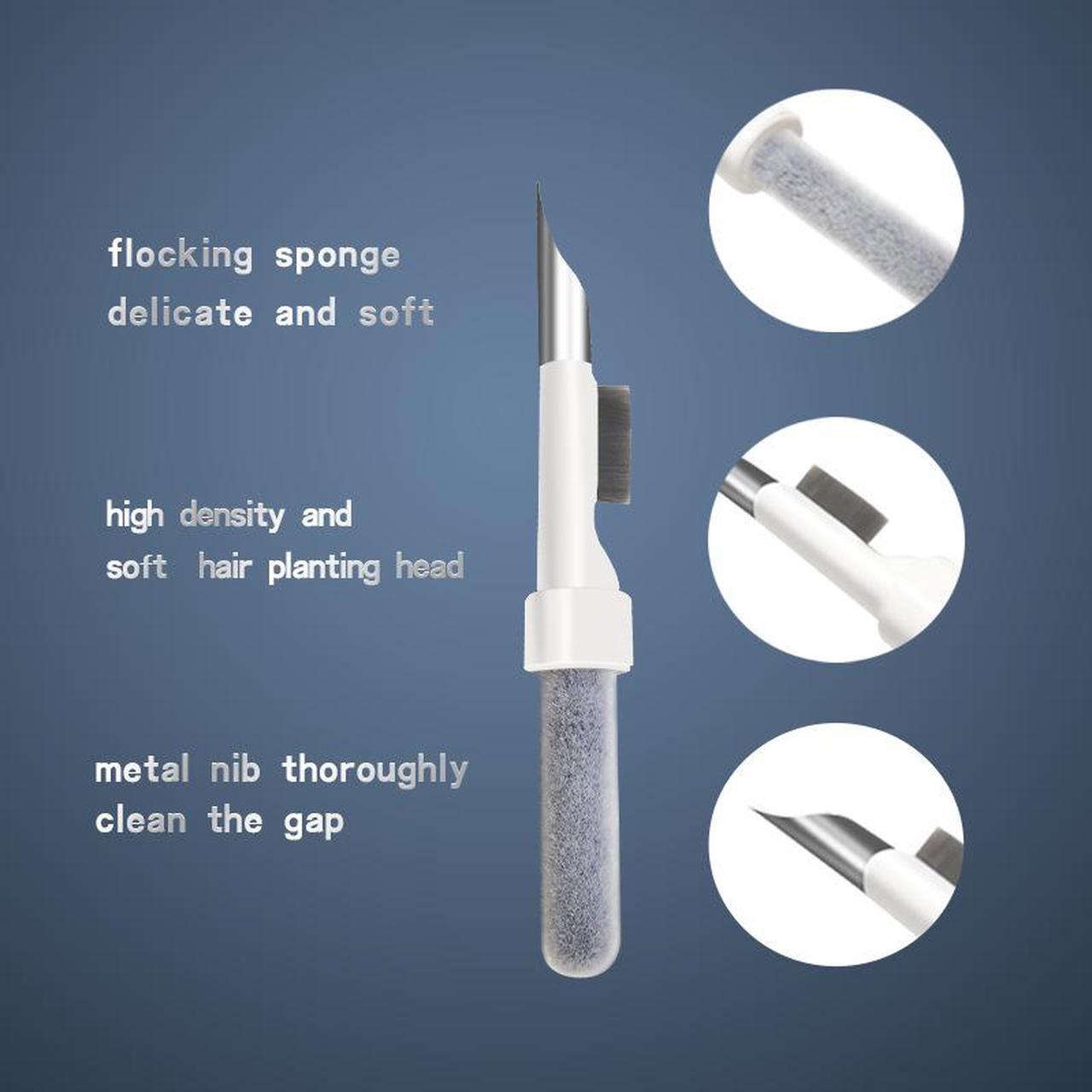 Alt view image 5 of 5 - Portable Bluetooth Earbuds Cleaning Pen with Soft Microfiber Brush, Multifunction Cleaning Pen Dust Removal Brush Pen for Airpods Wireless Earphones Charging Box Camera Dust Cleaner