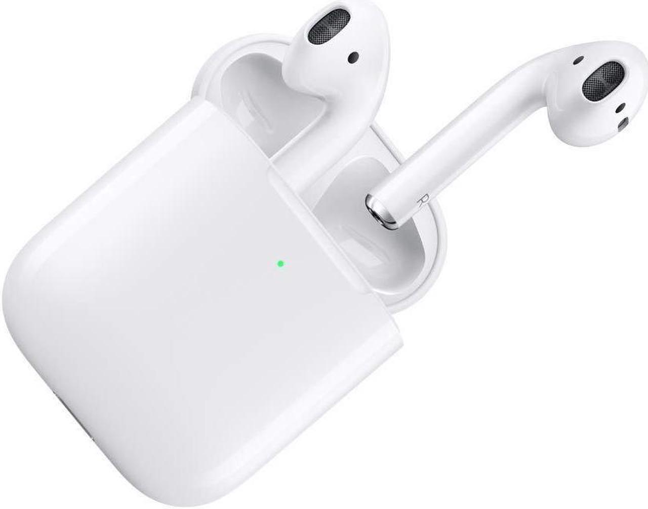 Alt view image 8 of 15 - Apple AirPods 2 White with Wireless Charging Case In Ear Headphones MRXJ2AM/A
