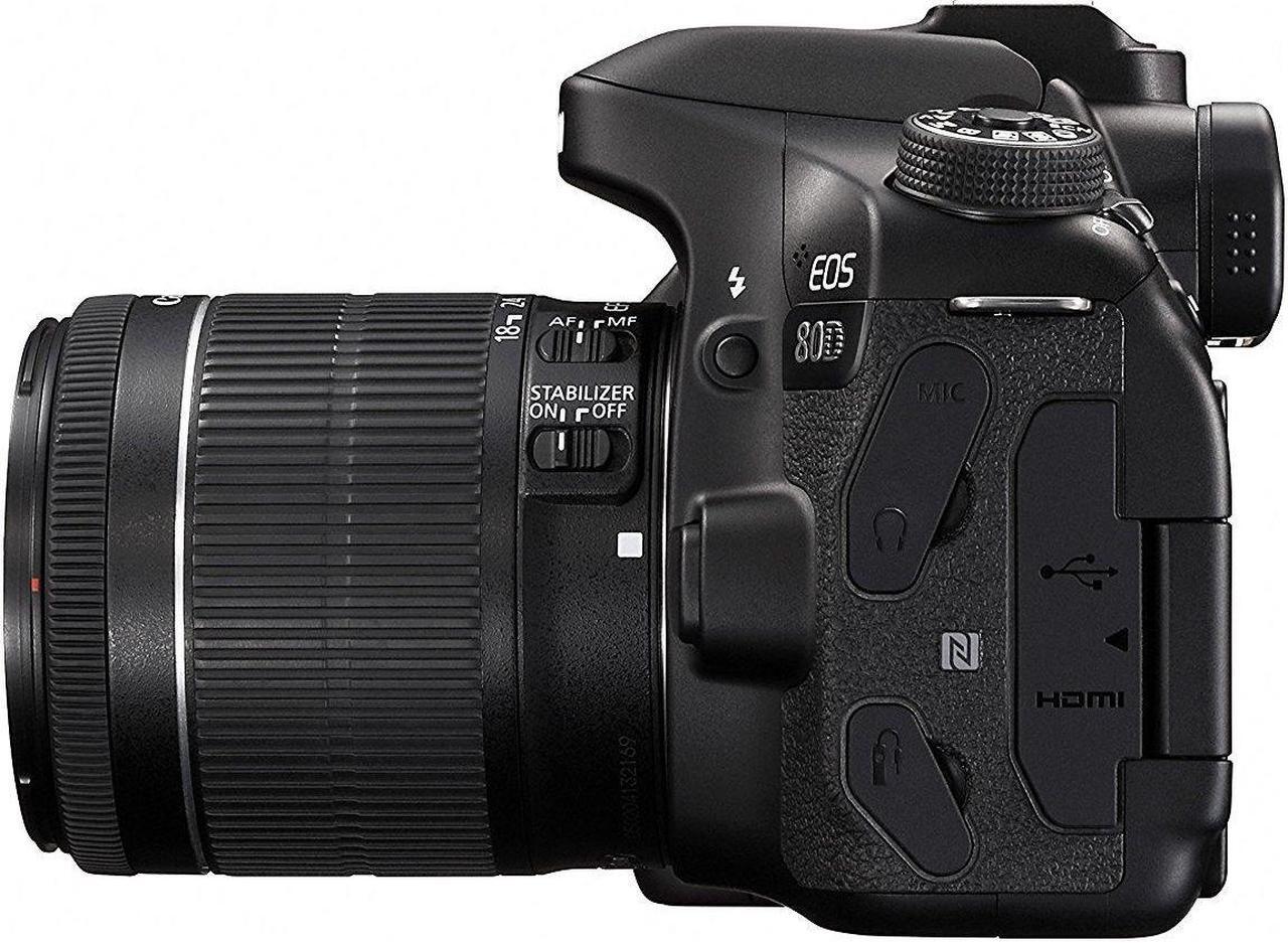 Alt view image 4 of 4 - Canon EOS 80D Digital SLR Kit with EF-S 18-55mm f/3.5-5.6 Image Stabilization STM Lens - Black (Renewed)