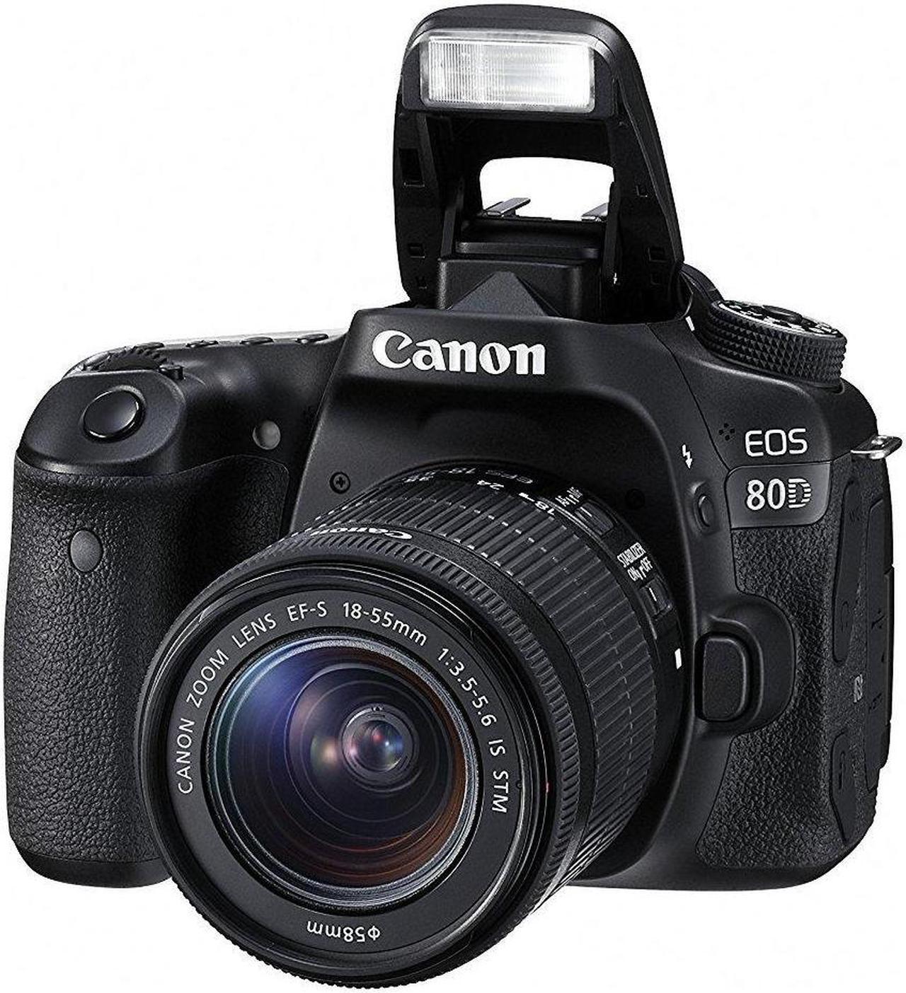Alt view image 2 of 4 - Canon EOS 80D Digital SLR Kit with EF-S 18-55mm f/3.5-5.6 Image Stabilization STM Lens - Black (Renewed)