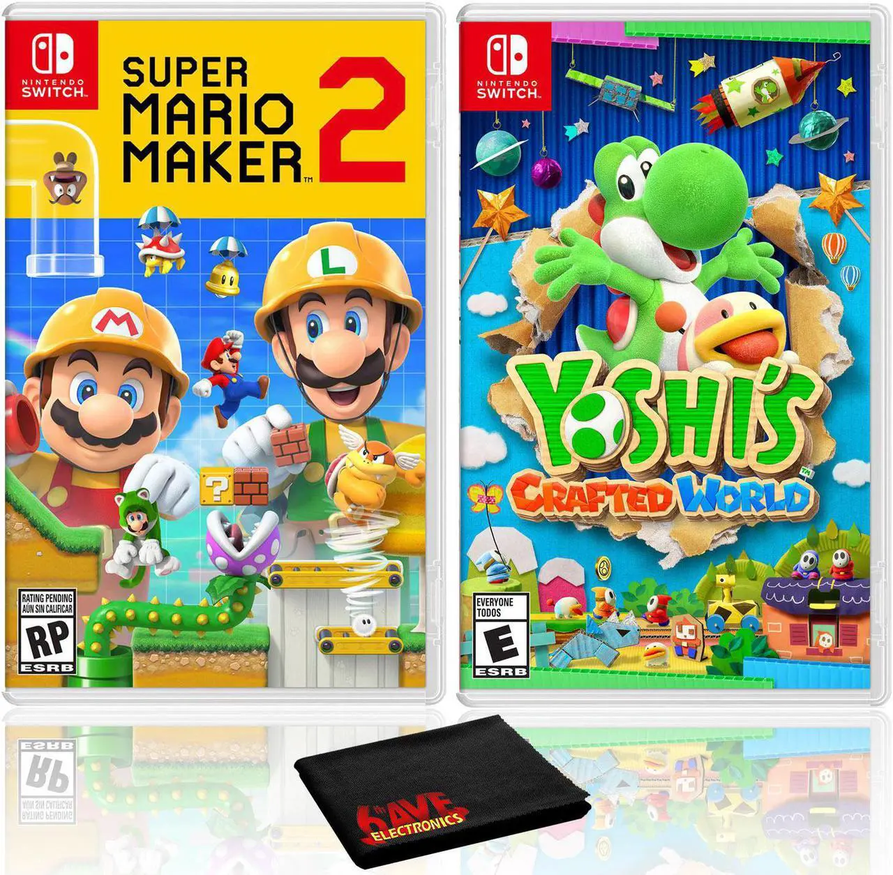 Main image of Super Mario Maker 2 + Yoshi's Crafted World - Two Game Bundle - Nintendo Switch
