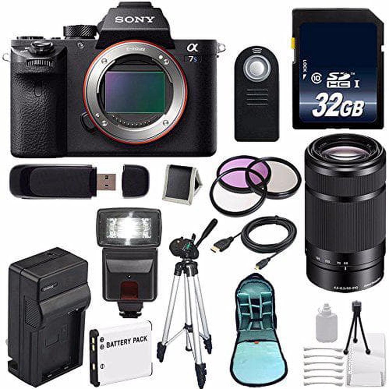 Alt view image 2 of 2 - Sony Alpha a7S II a7S Mark II a7SII ILCE7SM2/B Mirrorless Digital Camera (International Model ) + Sony E 55-210mm f/4.5-6.3 OSS E-Mount Lens (Black) + 49mm Filter Kit 6AVE Bundle 112