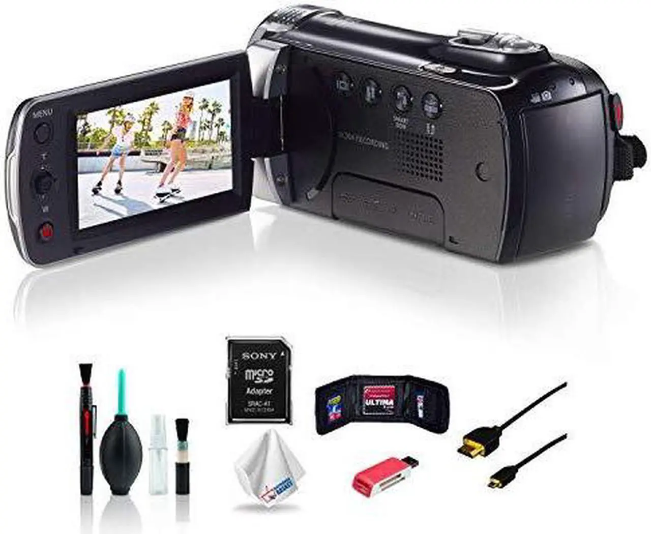 Alt view image 2 of 4 - Samsung HMX-F90 Black Camcorder with Accessories Bundle