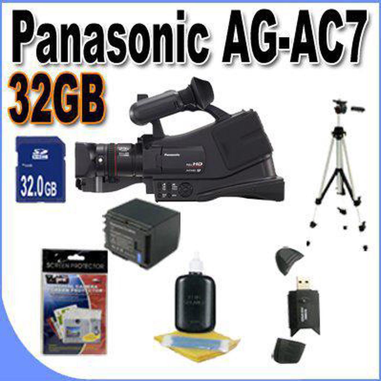Alt view image 2 of 3 - Panasonic AG-AC7 Shoulder Mount AVCHD Camcorder W/32GB SDHC Memory + Extra Extended Life Batteries + Ac/Dc Rapid Charger + Full Size Tripod + Deluxe Case w/Strap + Accessory Saver Bundle!