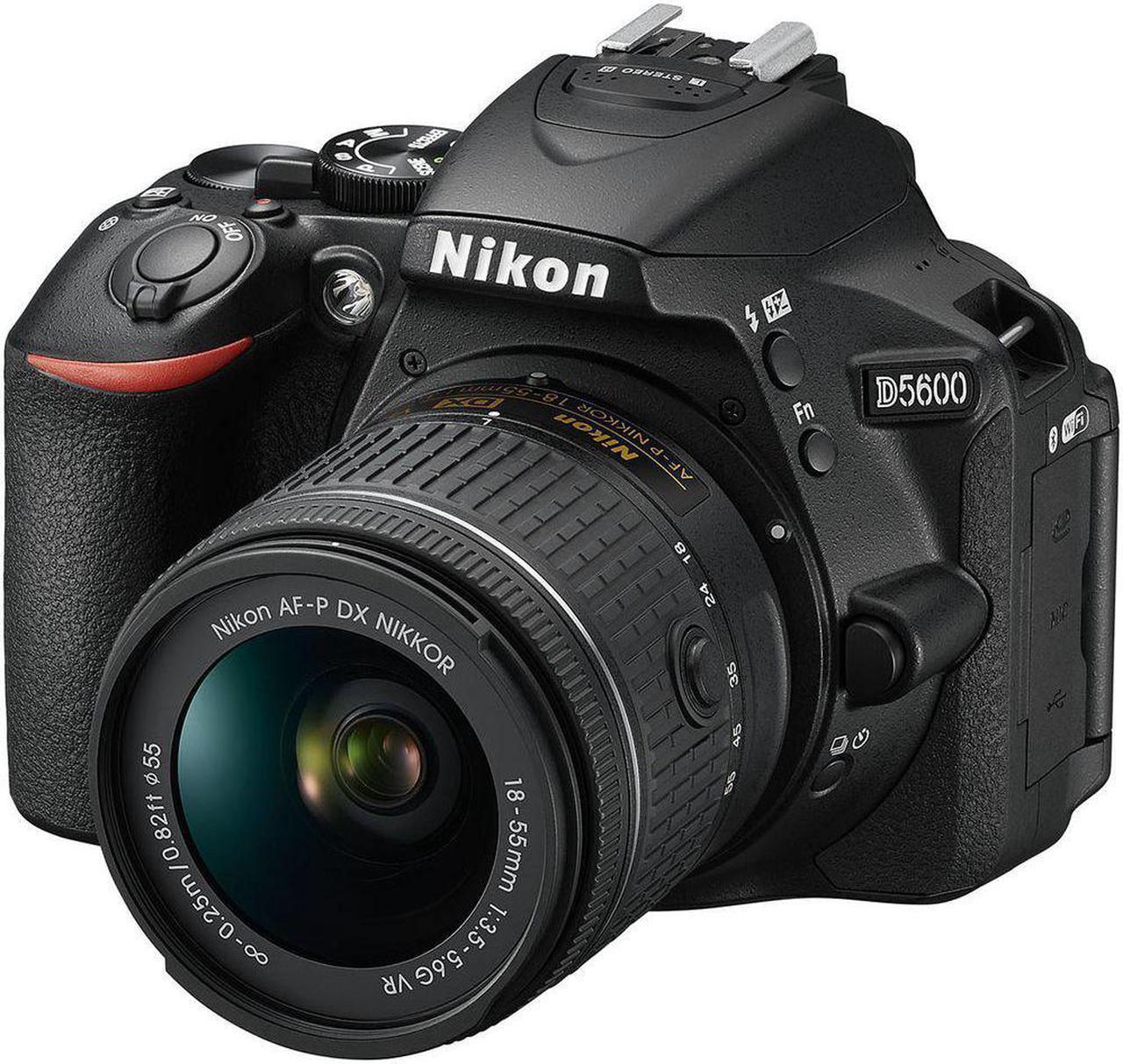 Alt view image 5 of 6 - Nikon D5600 DSLR Wi-FI NFC 24.2MP DX CMOS Camera AF-P 18-55mm VR Lens + LED Light kit + Wide Angle & Telephoto Lens - (Intl Model)