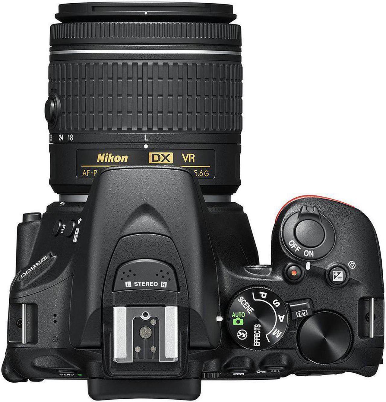 Alt view image 6 of 6 - Nikon D5600 DSLR Wi-FI NFC 24.2MP DX CMOS Camera AF-P 18-55mm VR Lens + LED Light kit + Wide Angle & Telephoto Lens - (Intl Model)