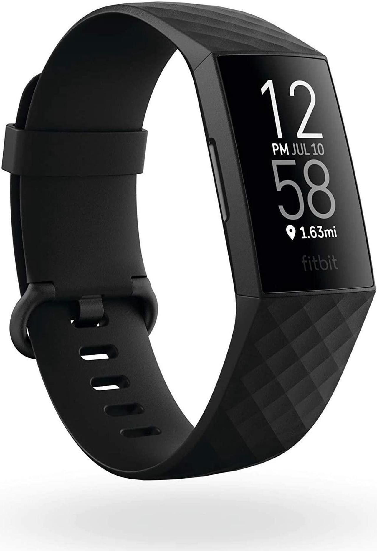 Alt view image 2 of 4 - Fitbit FB417BKBK Charge 4 Fitness and Activity Tracker with Built-in GPS, Heart Rate, Sleep & Swim Tracking, Black/Black, One Size