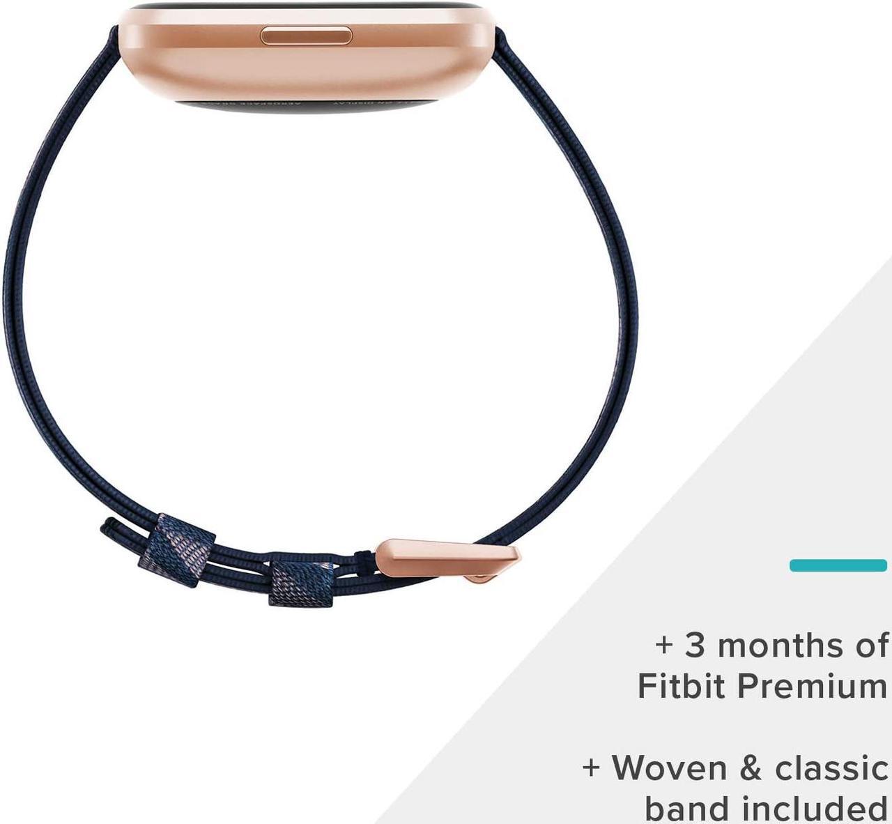 Alt view image 7 of 8 - Fitbit Versa 2 SE Navy Pink Woven