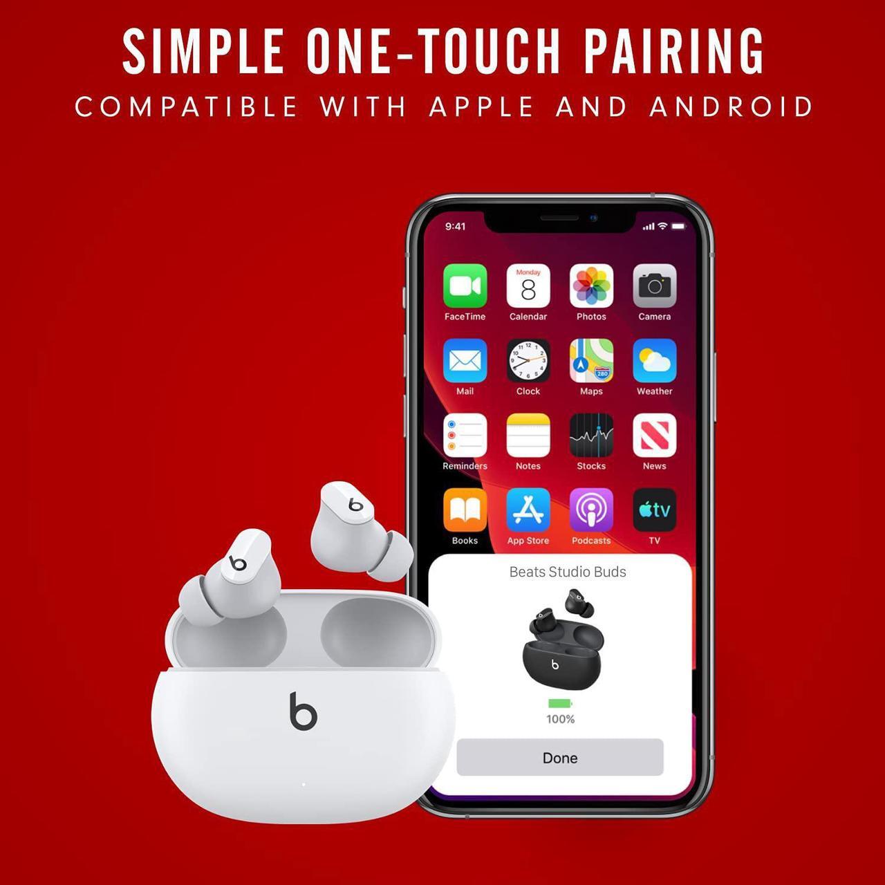 Alt view image 4 of 20 - Beats Studio Buds True Wireless Noise Cancelling Earphones (MJ4Y3LL/A) – White
