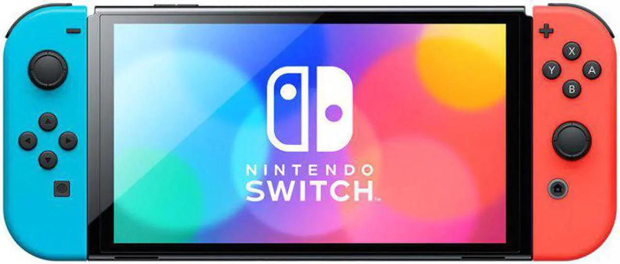 Alt view image 3 of 4 - Nintendo Switch OLED Neon Blue/Red with 128GB Card, Carry Case Bundle